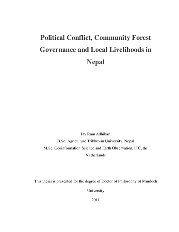 (PDF) Political conflict, community forest governance and local ...