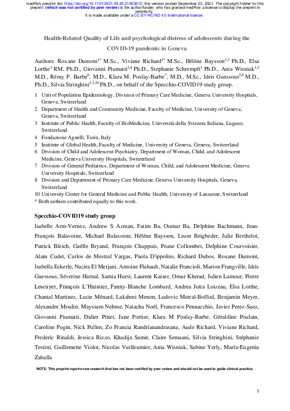 (PDF) Health-Related Quality of Life and psychological distress of ...
