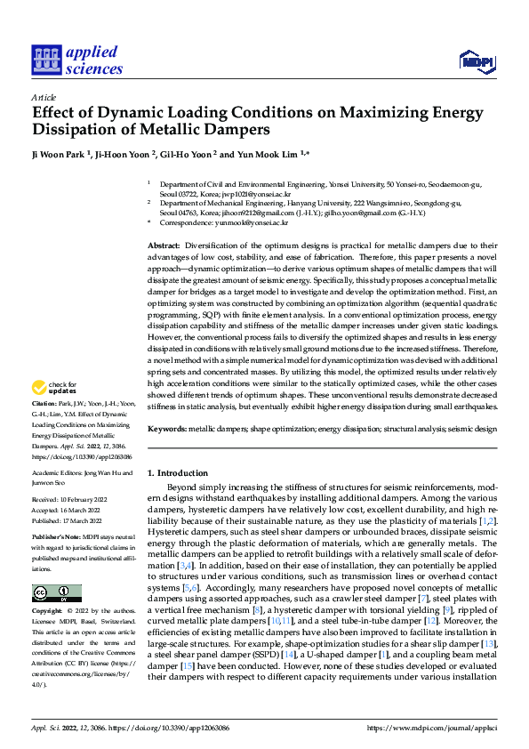 (PDF) Effect of Dynamic Loading Conditions on Maximizing Energy ...