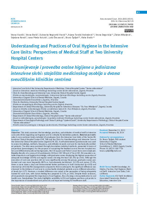 (PDF) Understanding and Practices of Oral Hygiene in the Intensive Care ...