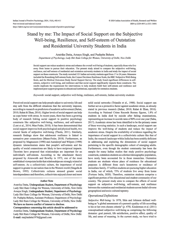 (PDF) Stand by me: The Impact of Social Support on the Subjective Well ...