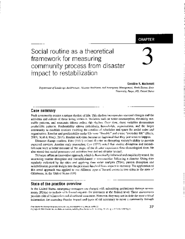 (PDF) Social routine as a theoretical framework for measuring community ...