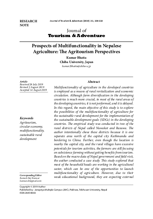 (PDF) Prospects of Multifunctionality in Nepalese Agriculture: The ...