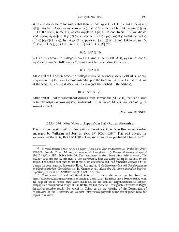 (PDF) More notes on papyri from early Roman Alexandria
