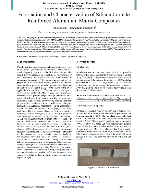 (PDF) Fabrication and Characterization of Silicon Carbide Reinforced ...