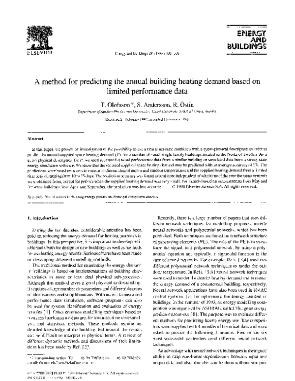 (PDF) A method for predicting the annual building heating demand based ...