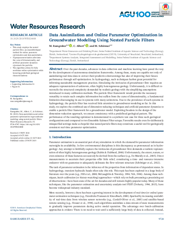 (PDF) Data Assimilation and Online Parameter Optimization in ...