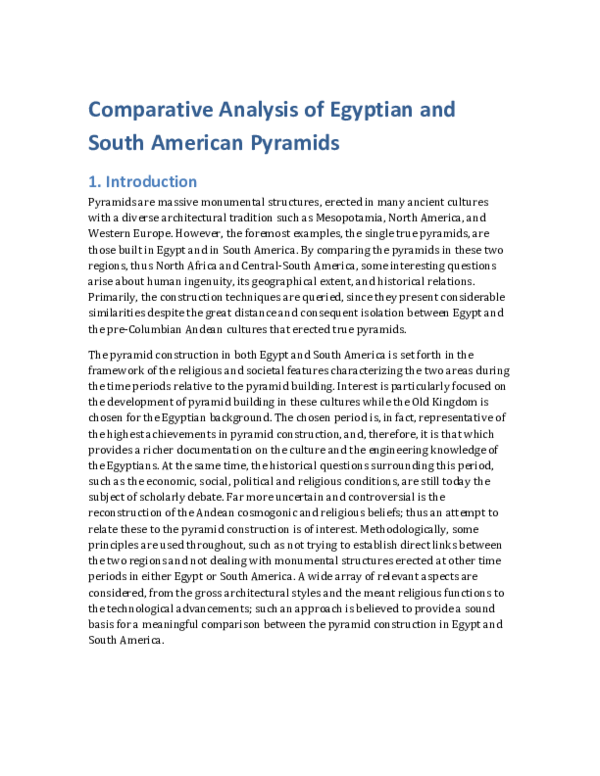 (PDF) Comparative Analysis of Egyptian and South American Pyramids