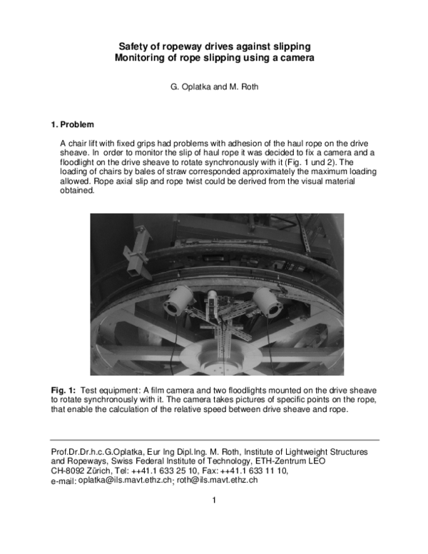 (PDF) Safety of ropeway drives against slipping: monitoring of rope ...