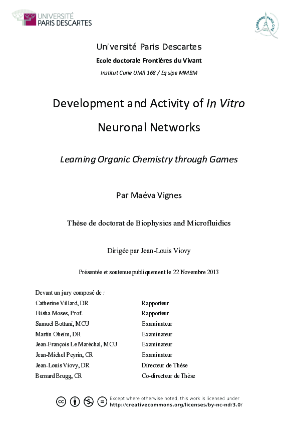 (PDF) Developemnt and activity of in vitro neuronal networks: Learning ...