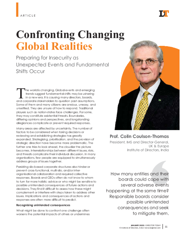 (PDF) Confronting Changing Global Realities, Preparing for Insecurity ...