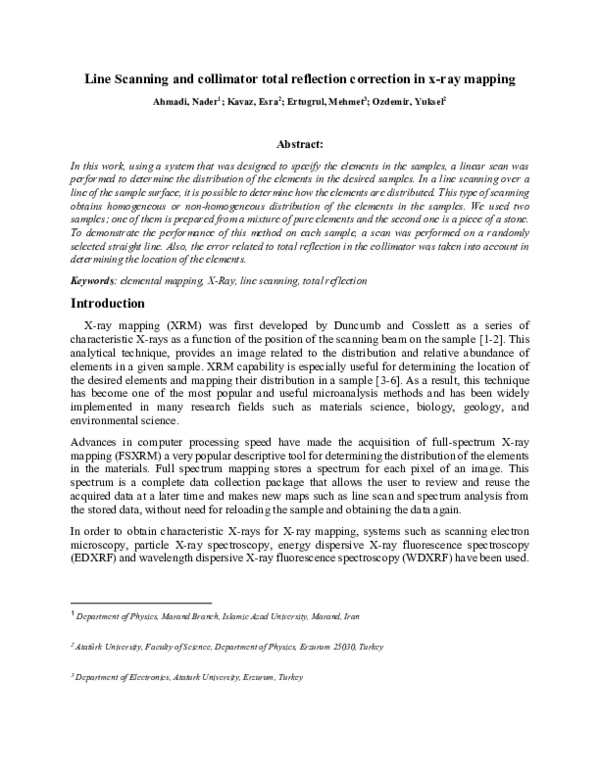 (PDF) Line Scanning and collimator total reflection correction in x-ray ...