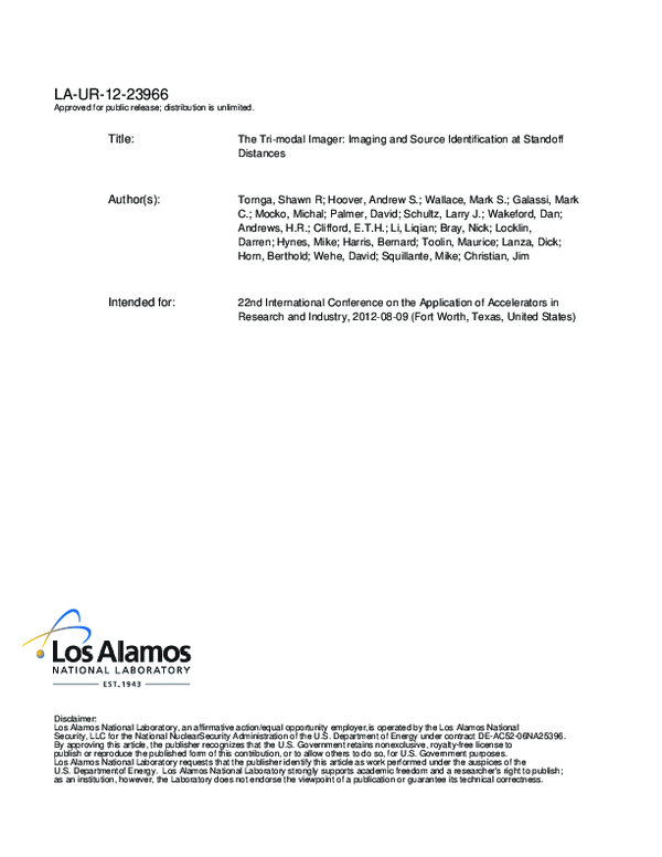 (PDF) The Tri-modal Imager: Imaging and Source Identification at ...