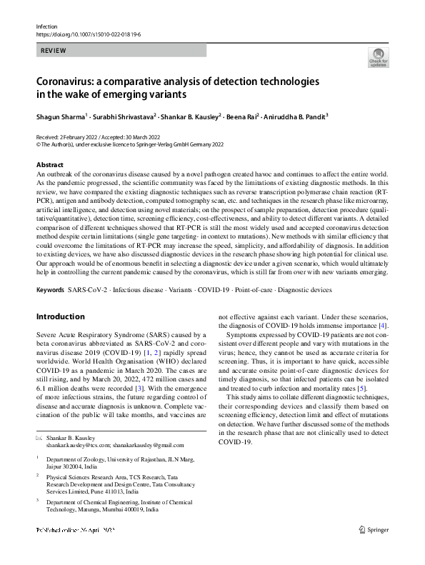 (PDF) Coronavirus: a comparative analysis of detection technologies in ...