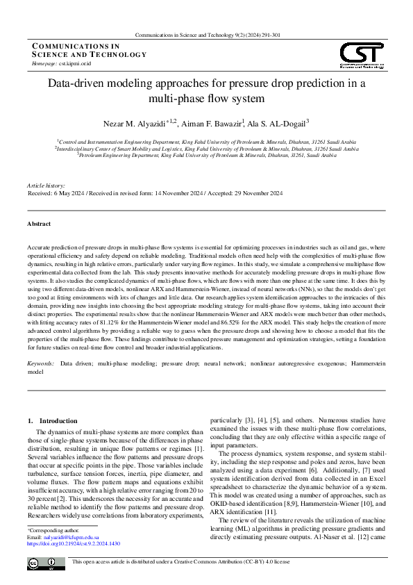 (PDF) Data-driven modeling approaches for pressure drop prediction in a ...