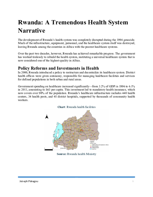 (PDF) Rwanda: A Tremendous Health System Narrative