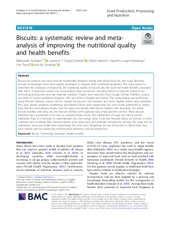 (PDF) Biscuits: a systematic review and meta-analysis of improving the ...
