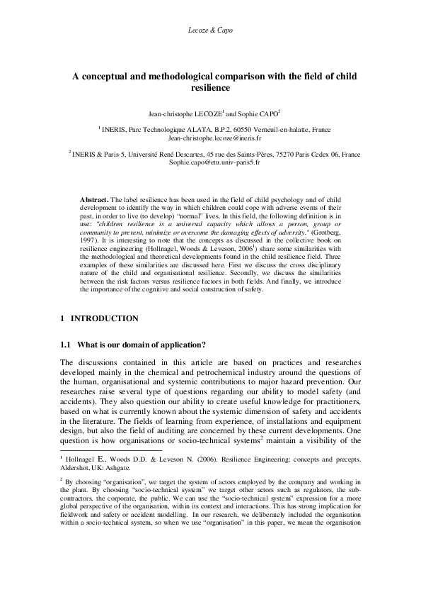 (PDF) A conceptual and methodological comparison with the field of ...