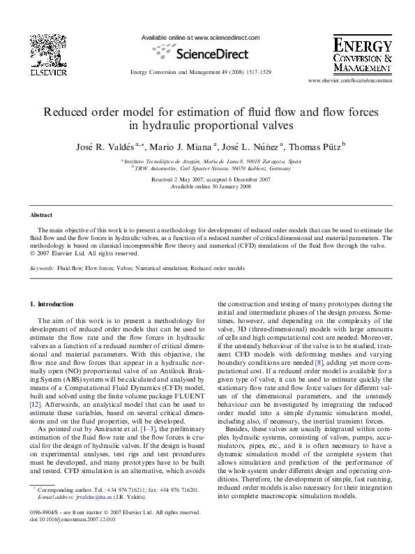(PDF) Reduced order model for estimation of fluid flow and flow forces ...