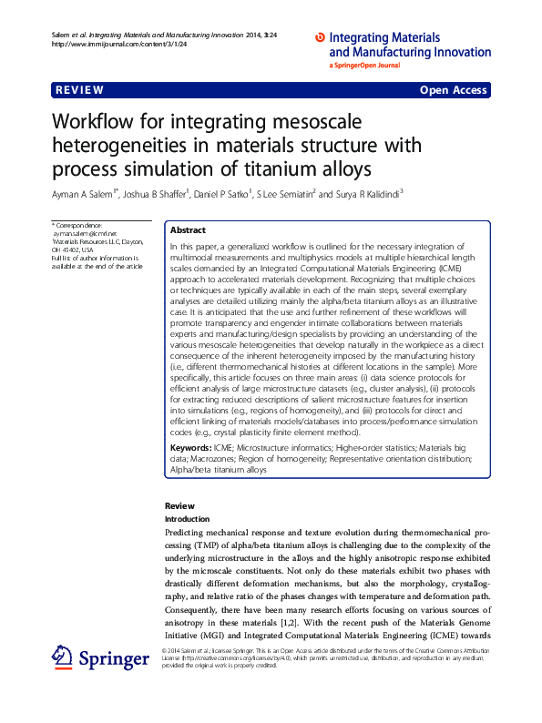(PDF) Workflow for integrating mesoscale heterogeneities in materials ...