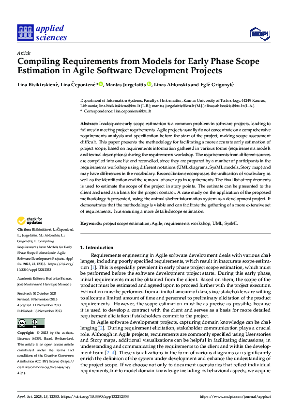 (PDF) Compiling Requirements from Models for Early Phase Scope ...