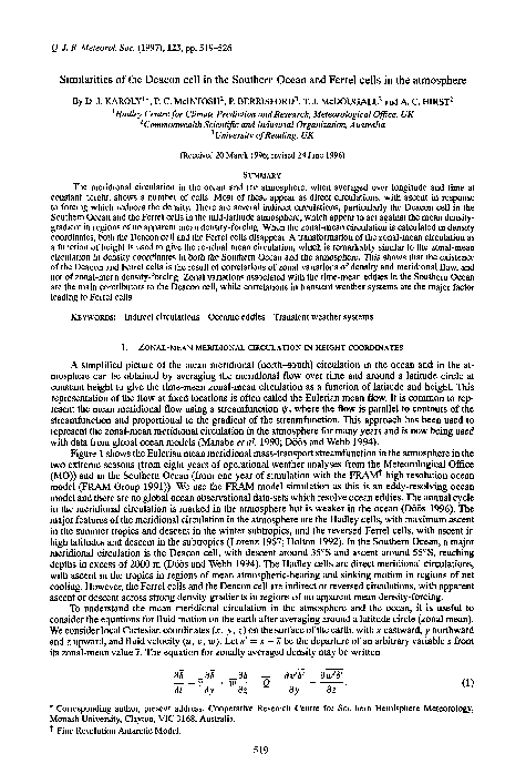 (PDF) Similarities of the deacon cell in the southern ocean and Ferrel ...
