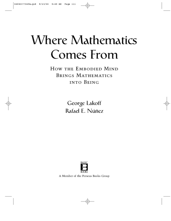 (PDF) Mathematical Idea Analysis: A Science of Embodied Mathematics