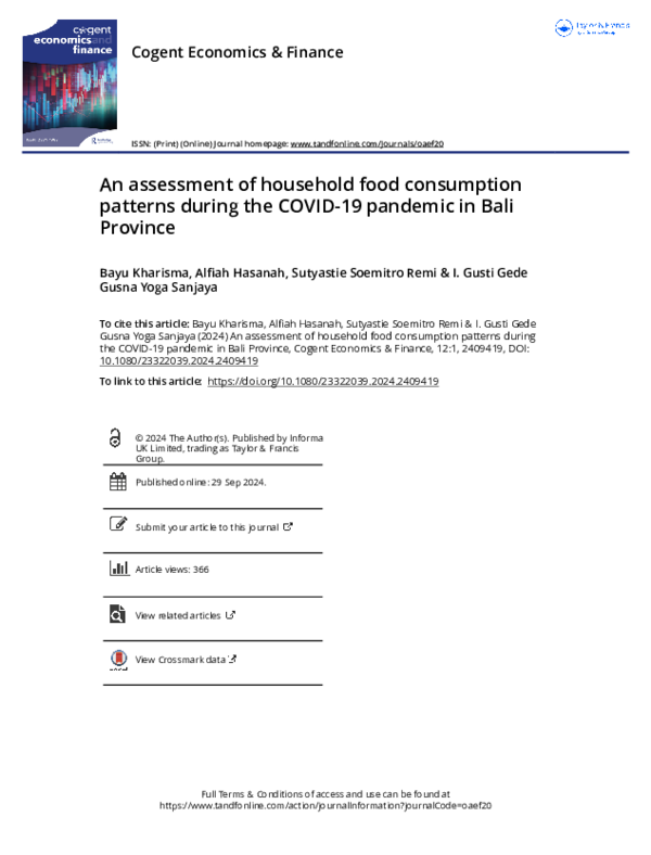 (PDF) An assessment of household food consumption patterns during the ...