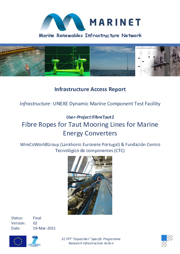 (PDF) Fibre Ropes for Taut Mooring Lines for Marine Energy Converters ...