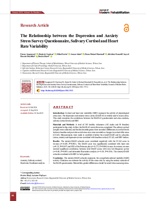 (PDF) The Relationship between the Depression and Anxiety Stress Survey ...