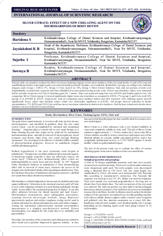 (PDF) SILVER CITRATE: EFFECT OF A NEW CHELATING AGENT ON THE ...