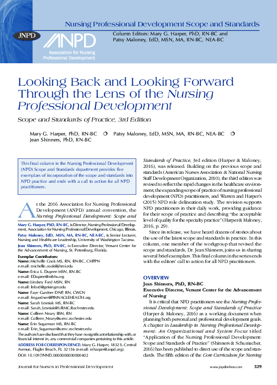 (PDF) Looking Back and Looking Forward Through the Lens of the Nursing ...