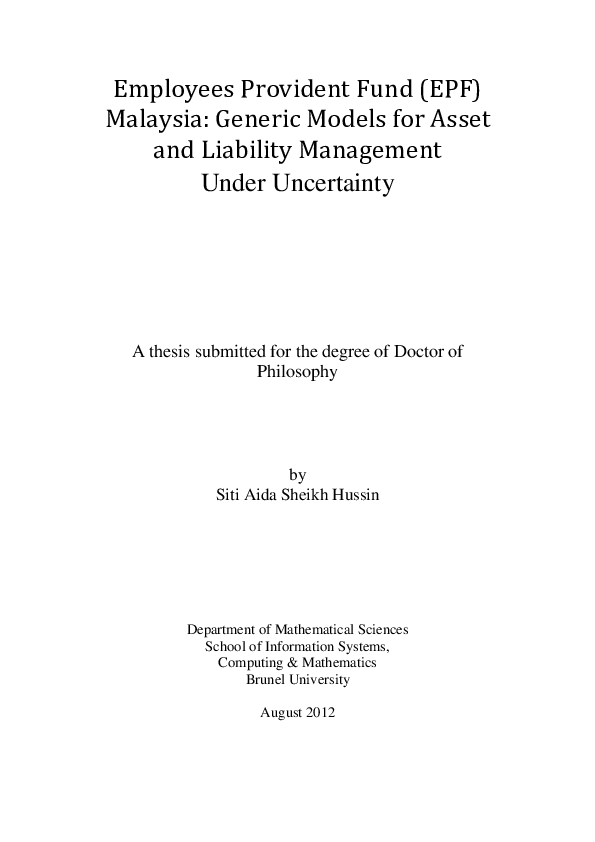 (PDF) Employees Provident Fund (EPF) Malaysia: Generic models for asset ...