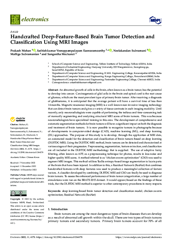 (PDF) Handcrafted Deep-Feature-Based Brain Tumor Detection and ...