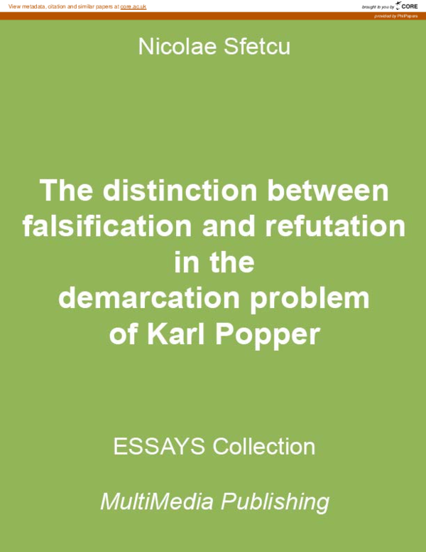(PDF) The distinction between falsification and refutation in the ...