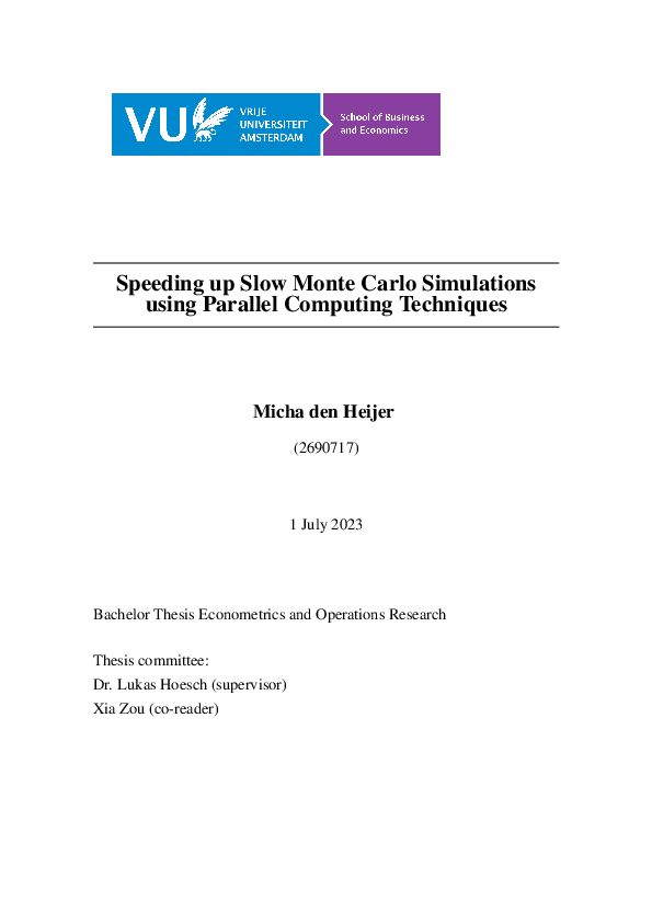 (PDF) Speeding up Slow Monte Carlo Simulations using Parallel Computing ...