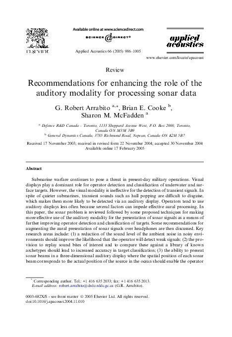 (PDF) Recommendations for enhancing the role of the auditory modality ...