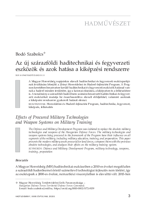 (PDF) Az új szárazföldi haditechnikai és fegyverzeti eszközök és azok ...