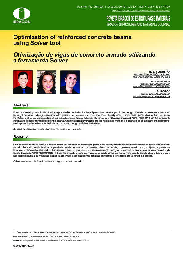 (PDF) Optimization of reinforced concrete beams using Solver tool