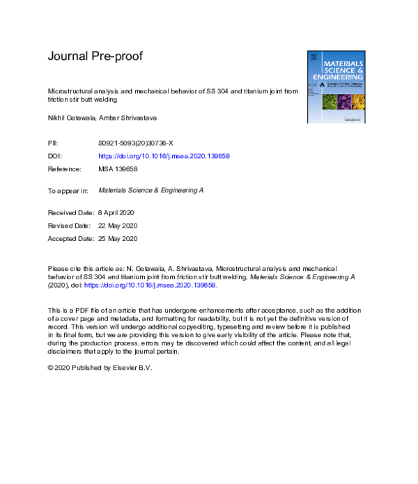 (PDF) Microstructural analysis and mechanical behavior of SS 304 and ...