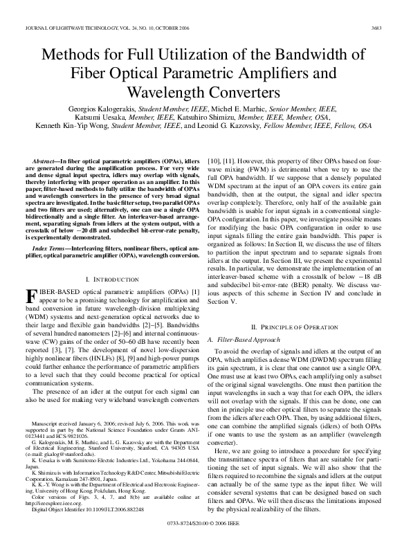 (PDF) Methods for full utilization of the bandwidth of fiber optical ...