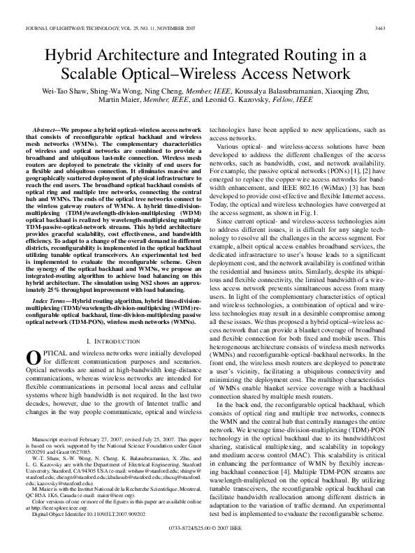 (PDF) Hybrid Architecture and Integrated Routing in a Scalable Optical ...