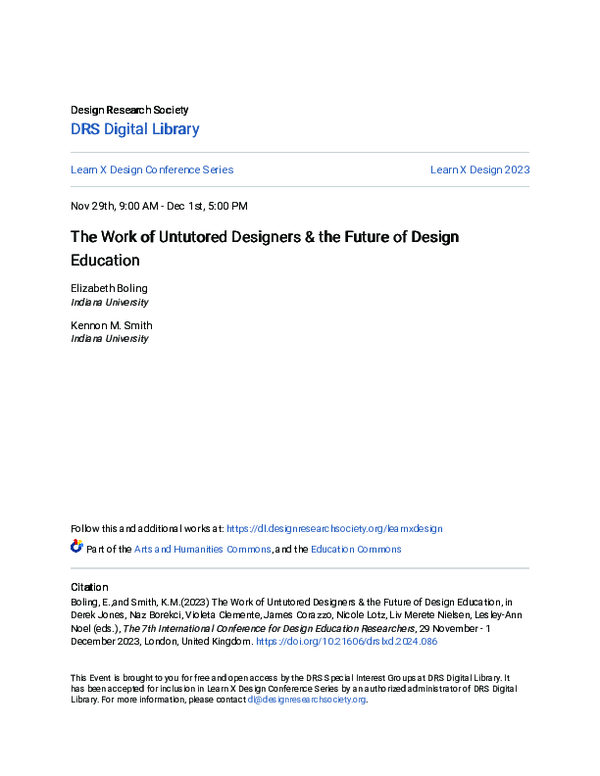 (PDF) The Work of Untutored Designers & the Future of Design Education