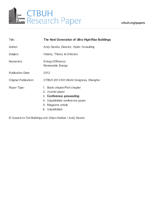 (PDF) The Next Generation of Ultra High-Rise Buildings