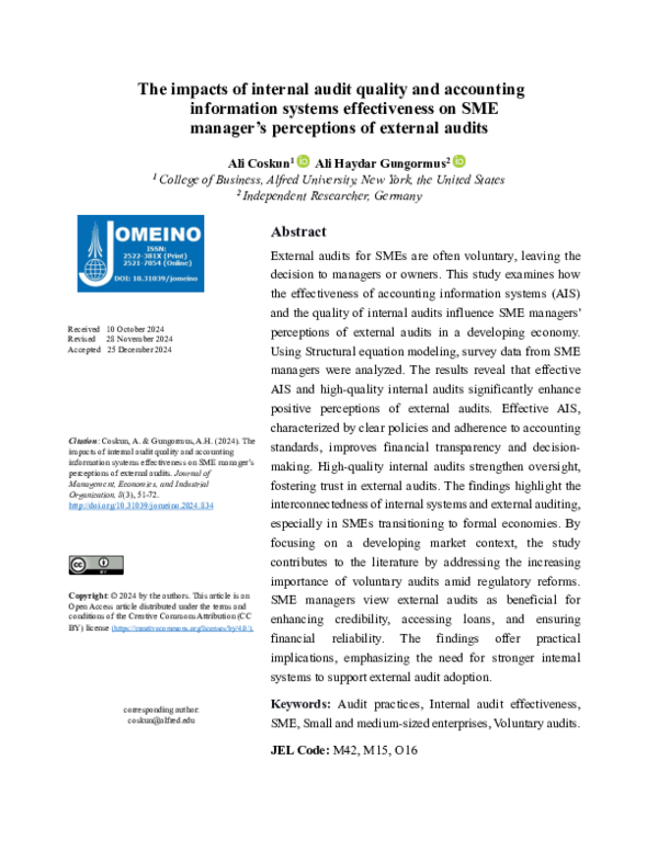 (PDF) The impacts of internal audit quality and accounting information ...