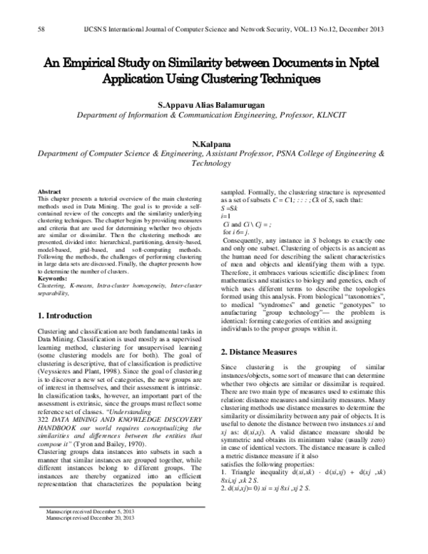 (PDF) An Empirical Study on Similarity between Documents in Nptel ...
