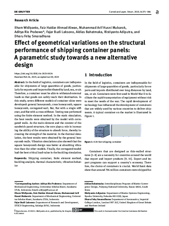 (PDF) Effect of geometrical variations on the structural performance of ...