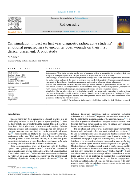 (PDF) Can simulation impact on first year diagnostic radiography ...