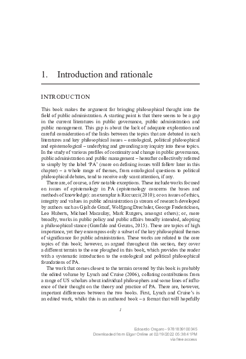 (PDF) Introduction and rationale