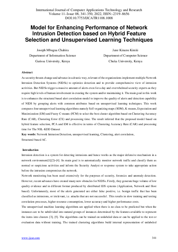(PDF) Model for Enhancing Performance of Network Intrusion Detection ...
